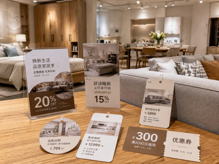 河南家具门店单页海报与吊牌